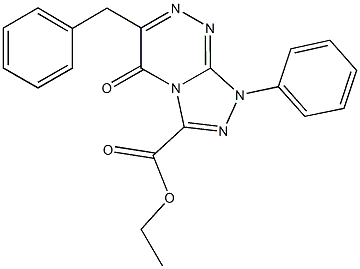 ethyl 6-benzyl-5-oxo-1-phenyl-1,5-dihydro[1,2,4]triazolo[3,4-c][1,2,4]triazine-3-carboxylate Struktur