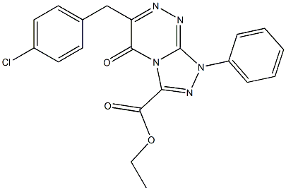 ethyl 6-(4-chlorobenzyl)-5-oxo-1-phenyl-1,5-dihydro[1,2,4]triazolo[3,4-c][1,2,4]triazine-3-carboxylate Struktur