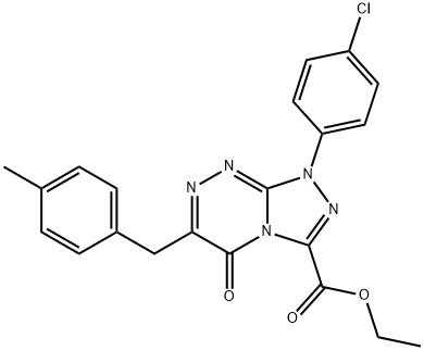 ethyl 1-(4-chlorophenyl)-6-(4-methylbenzyl)-5-oxo-1,5-dihydro[1,2,4]triazolo[3,4-c][1,2,4]triazine-3-carboxylate Struktur