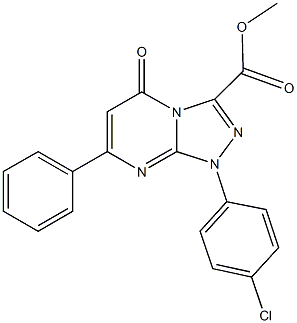 methyl 1-(4-chlorophenyl)-5-oxo-7-phenyl-1,5-dihydro[1,2,4]triazolo[4,3-a]pyrimidine-3-carboxylate Struktur