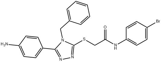 2-{[5-(4-aminophenyl)-4-benzyl-4H-1,2,4-triazol-3-yl]sulfanyl}-N-(4-bromophenyl)acetamide Struktur