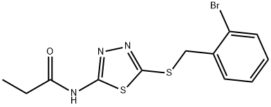 N-{5-[(2-bromobenzyl)sulfanyl]-1,3,4-thiadiazol-2-yl}propanamide Struktur