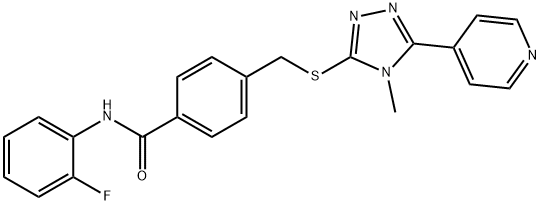 N-(2-fluorophenyl)-4-({[4-methyl-5-(4-pyridinyl)-4H-1,2,4-triazol-3-yl]thio}methyl)benzamide Struktur