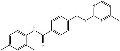 N-(2,4-dimethylphenyl)-4-{[(4-methyl-2-pyrimidinyl)sulfanyl]methyl}benzamide Struktur