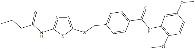 4-({[5-(butyrylamino)-1,3,4-thiadiazol-2-yl]sulfanyl}methyl)-N-(2,5-dimethoxyphenyl)benzamide Struktur