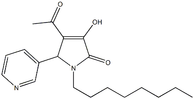 4-acetyl-3-hydroxy-1-octyl-5-(3-pyridinyl)-1,5-dihydro-2H-pyrrol-2-one Struktur