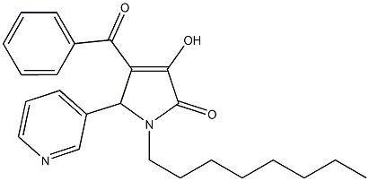 4-benzoyl-3-hydroxy-1-octyl-5-(3-pyridinyl)-1,5-dihydro-2H-pyrrol-2-one Struktur