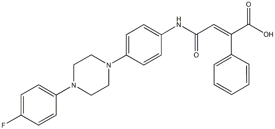 4-{4-[4-(4-fluorophenyl)-1-piperazinyl]anilino}-4-oxo-2-phenyl-2-butenoic acid Struktur