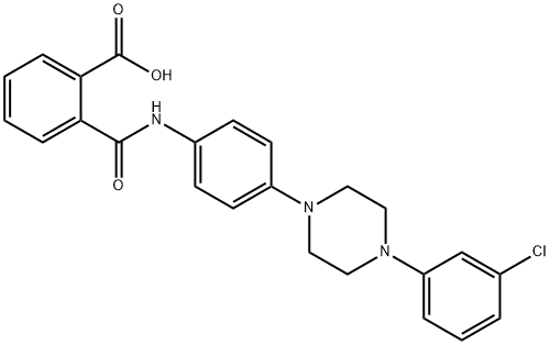 2-({4-[4-(3-chlorophenyl)-1-piperazinyl]anilino}carbonyl)benzoic acid Struktur