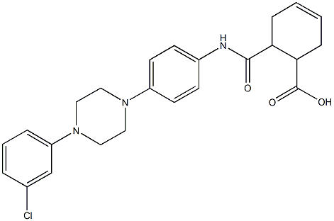 6-({4-[4-(3-chlorophenyl)-1-piperazinyl]anilino}carbonyl)-3-cyclohexene-1-carboxylicacid Struktur