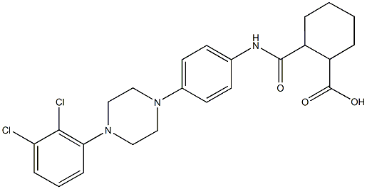 2-({4-[4-(2,3-dichlorophenyl)-1-piperazinyl]anilino}carbonyl)cyclohexanecarboxylic acid Struktur