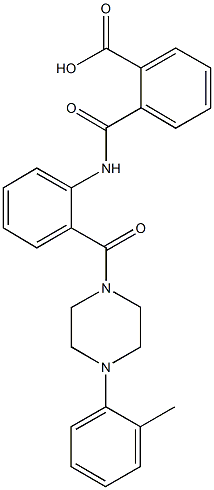 2-[(2-{[4-(2-methylphenyl)-1-piperazinyl]carbonyl}anilino)carbonyl]benzoic acid Struktur