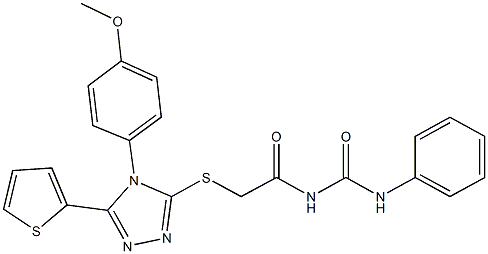 N-({[4-(4-methoxyphenyl)-5-(2-thienyl)-4H-1,2,4-triazol-3-yl]sulfanyl}acetyl)-N'-phenylurea Struktur