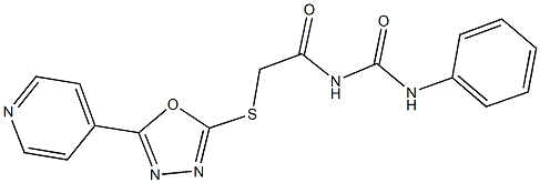 N-phenyl-N'-({[5-(4-pyridinyl)-1,3,4-oxadiazol-2-yl]sulfanyl}acetyl)urea Struktur