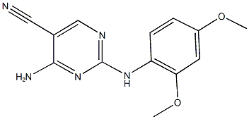 4-amino-2-(2,4-dimethoxyanilino)-5-pyrimidinecarbonitrile Struktur