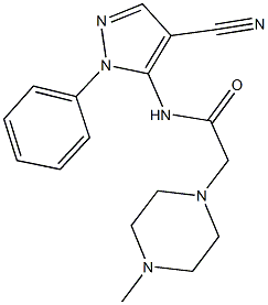 N-(4-cyano-1-phenyl-1H-pyrazol-5-yl)-2-(4-methyl-1-piperazinyl)acetamide Struktur