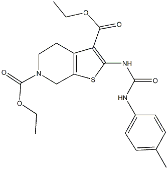 diethyl 2-[(4-toluidinocarbonyl)amino]-4,7-dihydrothieno[2,3-c]pyridine-3,6(5H)-dicarboxylate Struktur