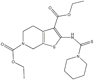 diethyl 2-[(1-piperidinylcarbothioyl)amino]-4,7-dihydrothieno[2,3-c]pyridine-3,6(5H)-dicarboxylate Struktur