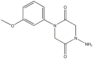 1-amino-4-(3-methoxyphenyl)-2,5-piperazinedione Struktur