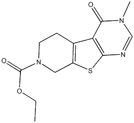 ethyl 3-methyl-4-oxo-3,5,6,8-tetrahydropyrido[4',3':4,5]thieno[2,3-d]pyrimidine-7(4H)-carboxylate Struktur