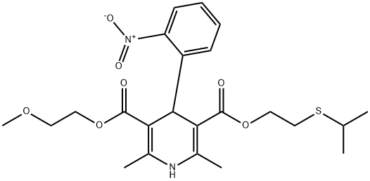 3-[2-(isopropylsulfanyl)ethyl] 5-(2-methoxyethyl) 4-{2-nitrophenyl}-2,6-dimethyl-1,4-dihydro-3,5-pyridinedicarboxylate Struktur