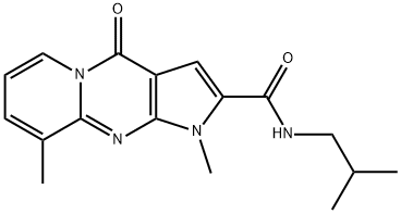 N-isobutyl-1,9-dimethyl-4-oxo-1,4-dihydropyrido[1,2-a]pyrrolo[2,3-d]pyrimidine-2-carboxamide Struktur