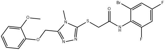 N-(2-bromo-4,6-difluorophenyl)-2-({5-[(2-methoxyphenoxy)methyl]-4-methyl-4H-1,2,4-triazol-3-yl}sulfanyl)acetamide Struktur