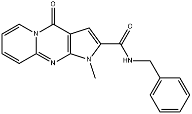 N-benzyl-1-methyl-4-oxo-1,4-dihydropyrido[1,2-a]pyrrolo[2,3-d]pyrimidine-2-carboxamide Struktur