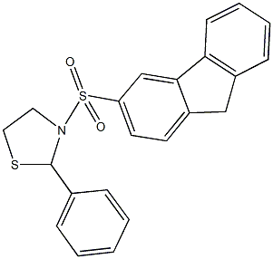 3-(9H-fluoren-3-ylsulfonyl)-2-phenyl-1,3-thiazolidine Struktur