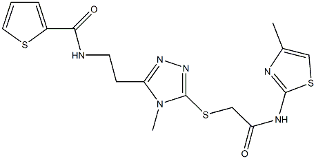 N-{2-[4-methyl-5-({2-[(4-methyl-1,3-thiazol-2-yl)amino]-2-oxoethyl}sulfanyl)-4H-1,2,4-triazol-3-yl]ethyl}-2-thiophenecarboxamide Struktur