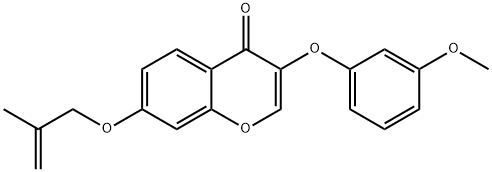 3-(3-methoxyphenoxy)-7-[(2-methyl-2-propenyl)oxy]-4H-chromen-4-one Struktur