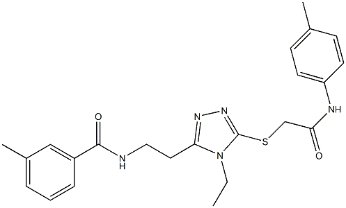 N-[2-(4-ethyl-5-{[2-oxo-2-(4-toluidino)ethyl]sulfanyl}-4H-1,2,4-triazol-3-yl)ethyl]-3-methylbenzamide Struktur