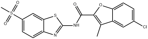 5-chloro-3-methyl-N-[6-(methylsulfonyl)-1,3-benzothiazol-2-yl]-1-benzofuran-2-carboxamide Struktur