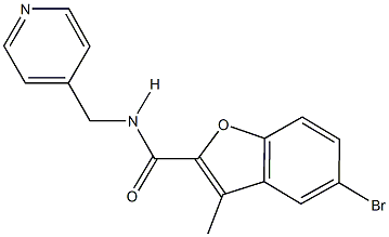 5-bromo-3-methyl-N-(4-pyridinylmethyl)-1-benzofuran-2-carboxamide Struktur