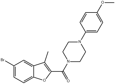 4-{4-[(5-bromo-3-methyl-1-benzofuran-2-yl)carbonyl]-1-piperazinyl}phenyl methyl ether Struktur