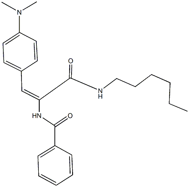 N-{2-[4-(dimethylamino)phenyl]-1-[(hexylamino)carbonyl]vinyl}benzamide Struktur