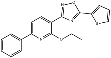 ethyl 6-phenyl-3-[5-(2-thienyl)-1,2,4-oxadiazol-3-yl]-2-pyridinyl ether Struktur