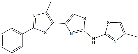 N-(4-methyl-1,3-thiazol-2-yl)-N-[4'-methyl-2'-phenyl-4,5'-bis(1,3-thiazole)-2-yl]amine Struktur