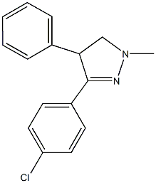 3-(4-chlorophenyl)-1-methyl-4-phenyl-4,5-dihydro-1H-pyrazole Struktur