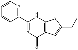 6-ethyl-2-(2-pyridinyl)thieno[2,3-d]pyrimidin-4(3H)-one Struktur