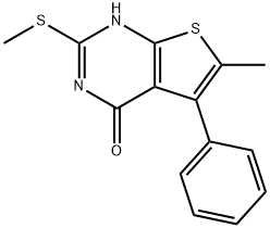 6-methyl-2-(methylsulfanyl)-5-phenylthieno[2,3-d]pyrimidin-4(3H)-one Struktur