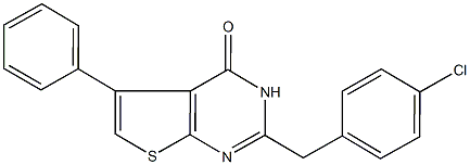 2-(4-chlorobenzyl)-5-phenylthieno[2,3-d]pyrimidin-4(3H)-one Struktur