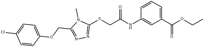 ethyl 3-{[({5-[(4-chlorophenoxy)methyl]-4-methyl-4H-1,2,4-triazol-3-yl}sulfanyl)acetyl]amino}benzoate Struktur