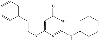 2-(cyclohexylamino)-5-phenylthieno[2,3-d]pyrimidin-4(3H)-one Struktur