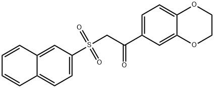 1-(2,3-dihydro-1,4-benzodioxin-6-yl)-2-(2-naphthylsulfonyl)ethanone Struktur