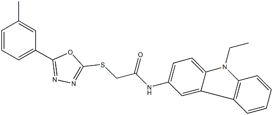 N-(9-ethyl-9H-carbazol-3-yl)-2-{[5-(3-methylphenyl)-1,3,4-oxadiazol-2-yl]sulfanyl}acetamide Struktur