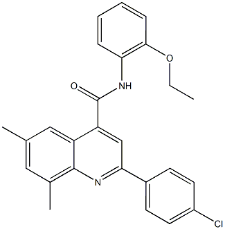 2-(4-chlorophenyl)-N-(2-ethoxyphenyl)-6,8-dimethyl-4-quinolinecarboxamide Struktur