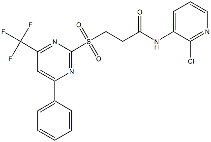 N-(2-chloro-3-pyridinyl)-3-{[4-phenyl-6-(trifluoromethyl)-2-pyrimidinyl]sulfonyl}propanamide Struktur