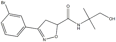 3-(3-bromophenyl)-N-(2-hydroxy-1,1-dimethylethyl)-4,5-dihydro-5-isoxazolecarboxamide Struktur