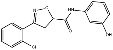 3-(2-chlorophenyl)-N-(3-hydroxyphenyl)-4,5-dihydro-5-isoxazolecarboxamide Struktur